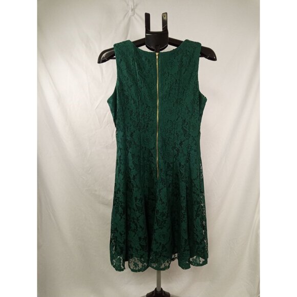 Danny and Nicole Women's Green Lace Overlay Sleeveless Dress w/Keyhole Size 12 - Picture 4 of 7